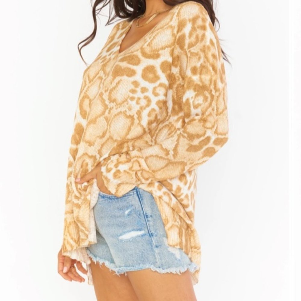 Show Me Your MuMu Cliffside Sweater Sandy Cheetah Knit